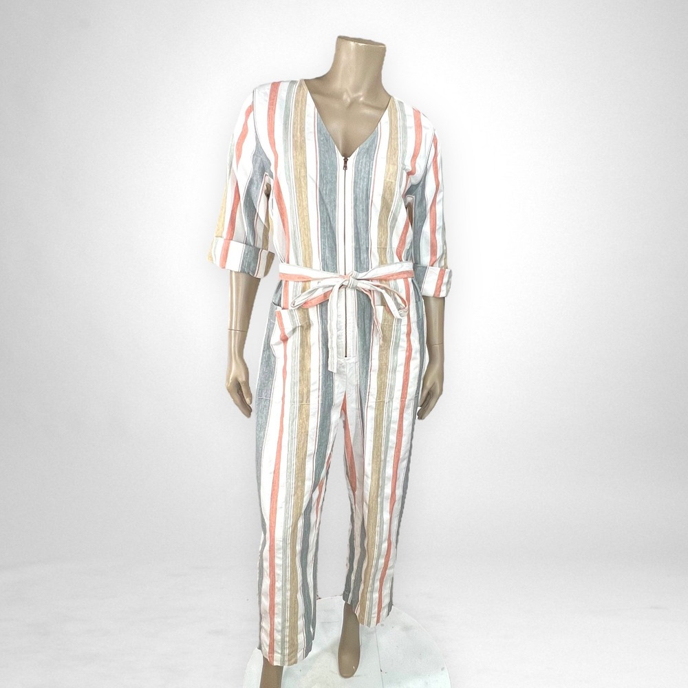 MADEWELL Tie‎ Waist Zip Front Jumpsuit 10